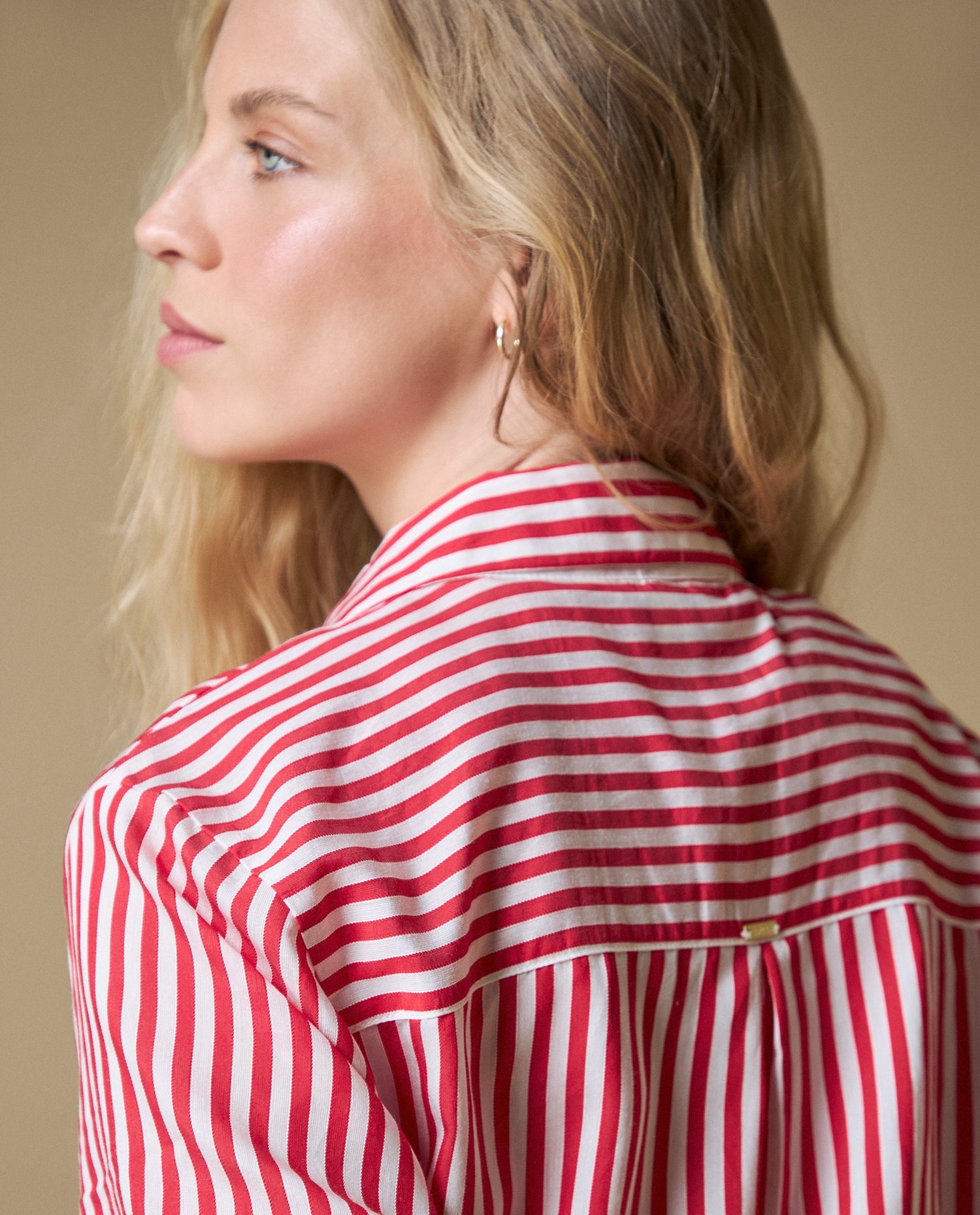 Camisa M/L a Rayas Esprit - Blanco