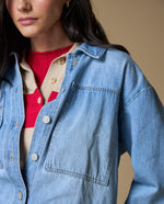 Camisa denim manga larga - Azul