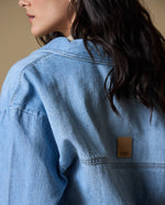 Camisa denim manga larga - Azul