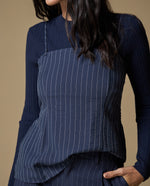 Camisa strapless diseño sencillo - Azul