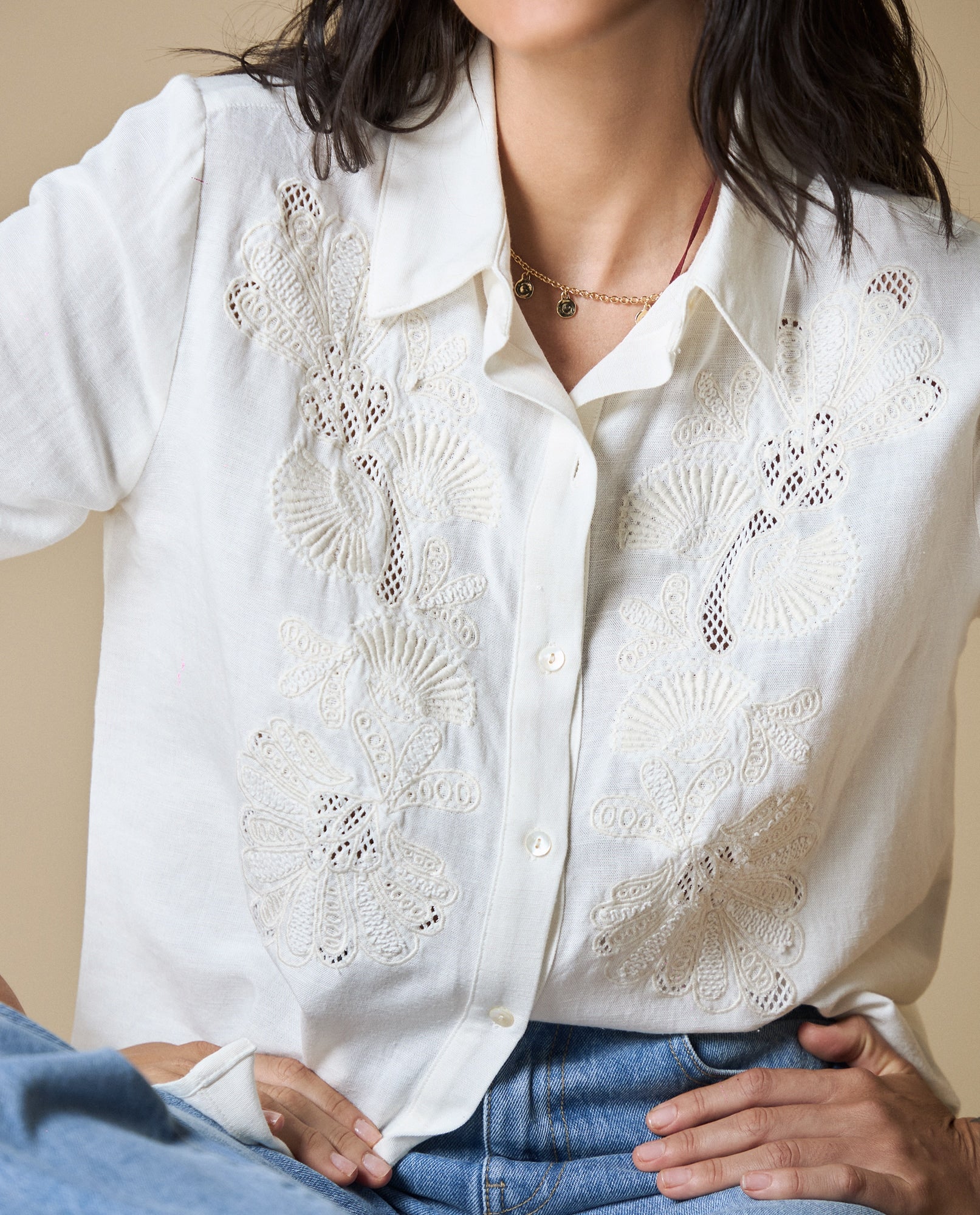 Camisa manga larga camisera - Crudo 34_613H203_CRU110110_3