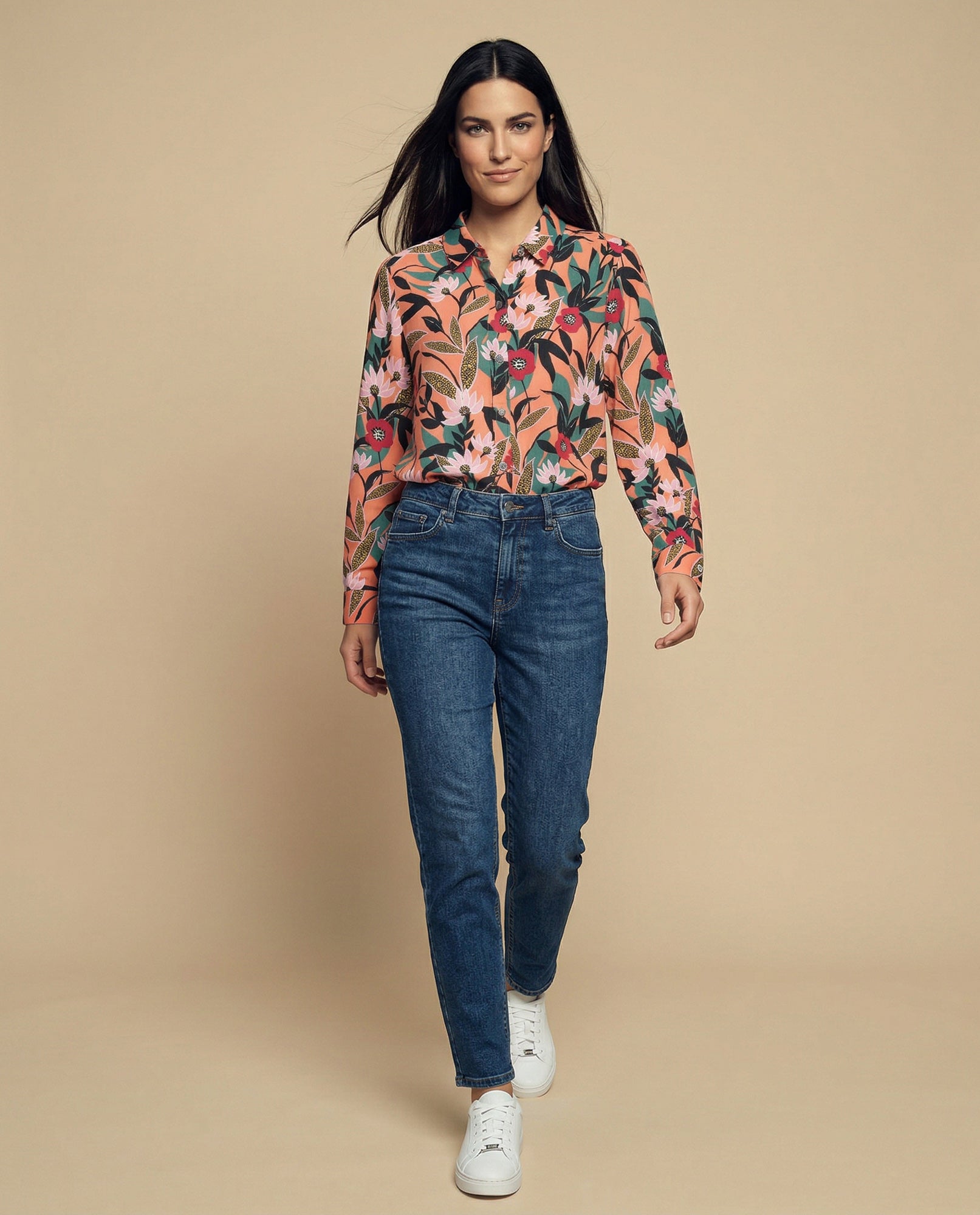 Camisa manga larga estampada floral en viscosa - Rosa 34_615F001_ROS161620_5