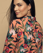 Camisa manga larga estampada floral en viscosa - Rosa