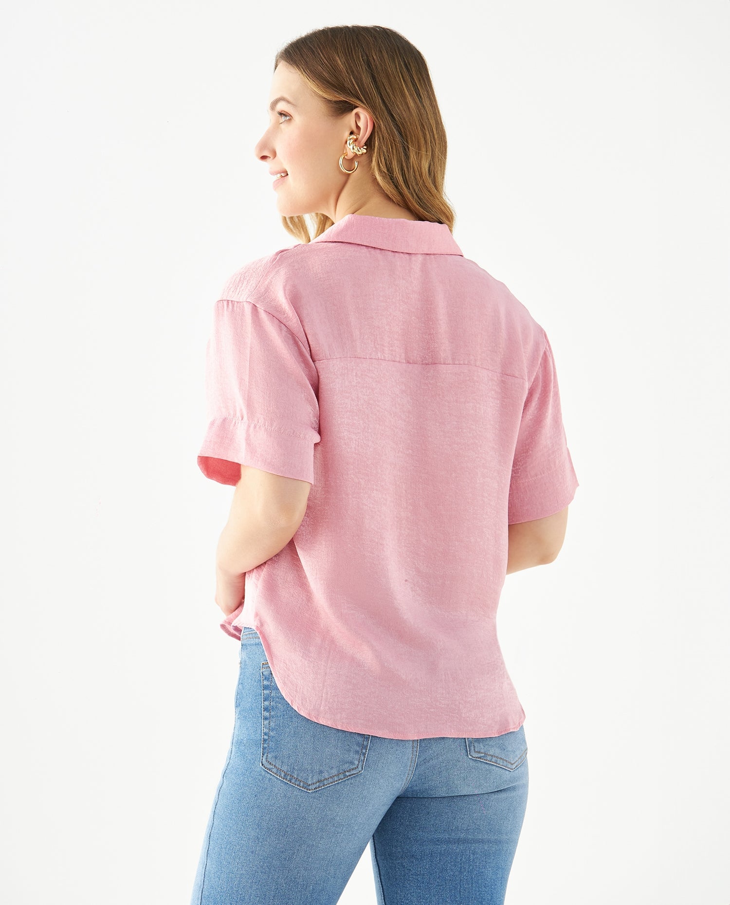 Camisa de manga corta para mujer - Rosa