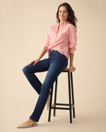 Camisa con diseño a rayas para mujer - Naranja