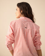 Camisa con diseño a rayas para mujer - Naranja
