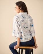 Camisa manga 3/4 para mujer - Azul