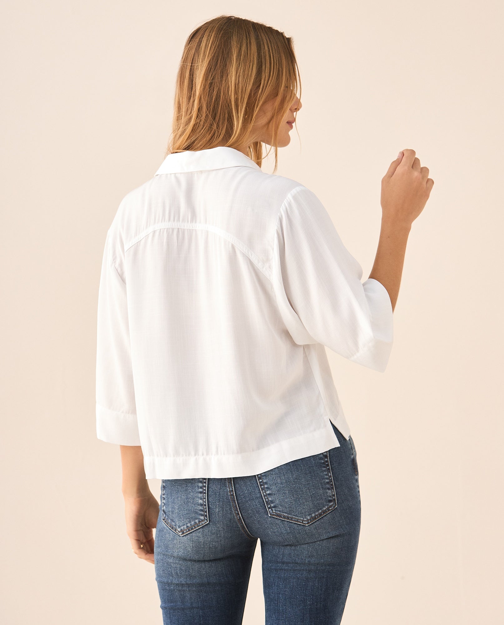 Camisa manga 3/4 para mujer - Blanco 34_615F041_BLA110601_4