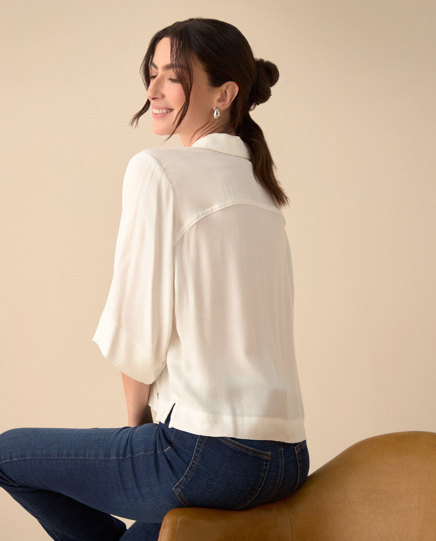 Camisa manga 3/4 para mujer - Crudo