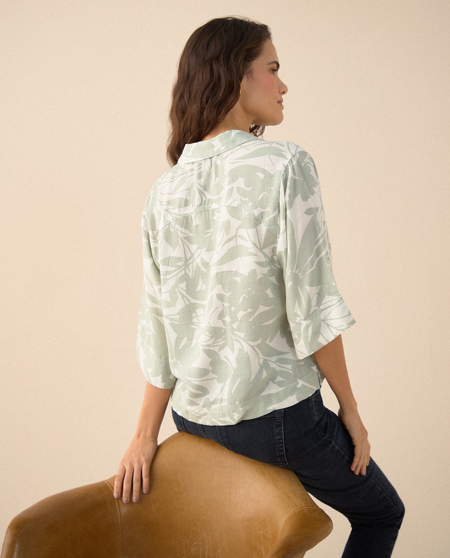 Camisa manga 3/4 para mujer - Verde