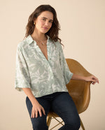 Camisa manga 3/4 para mujer - Verde