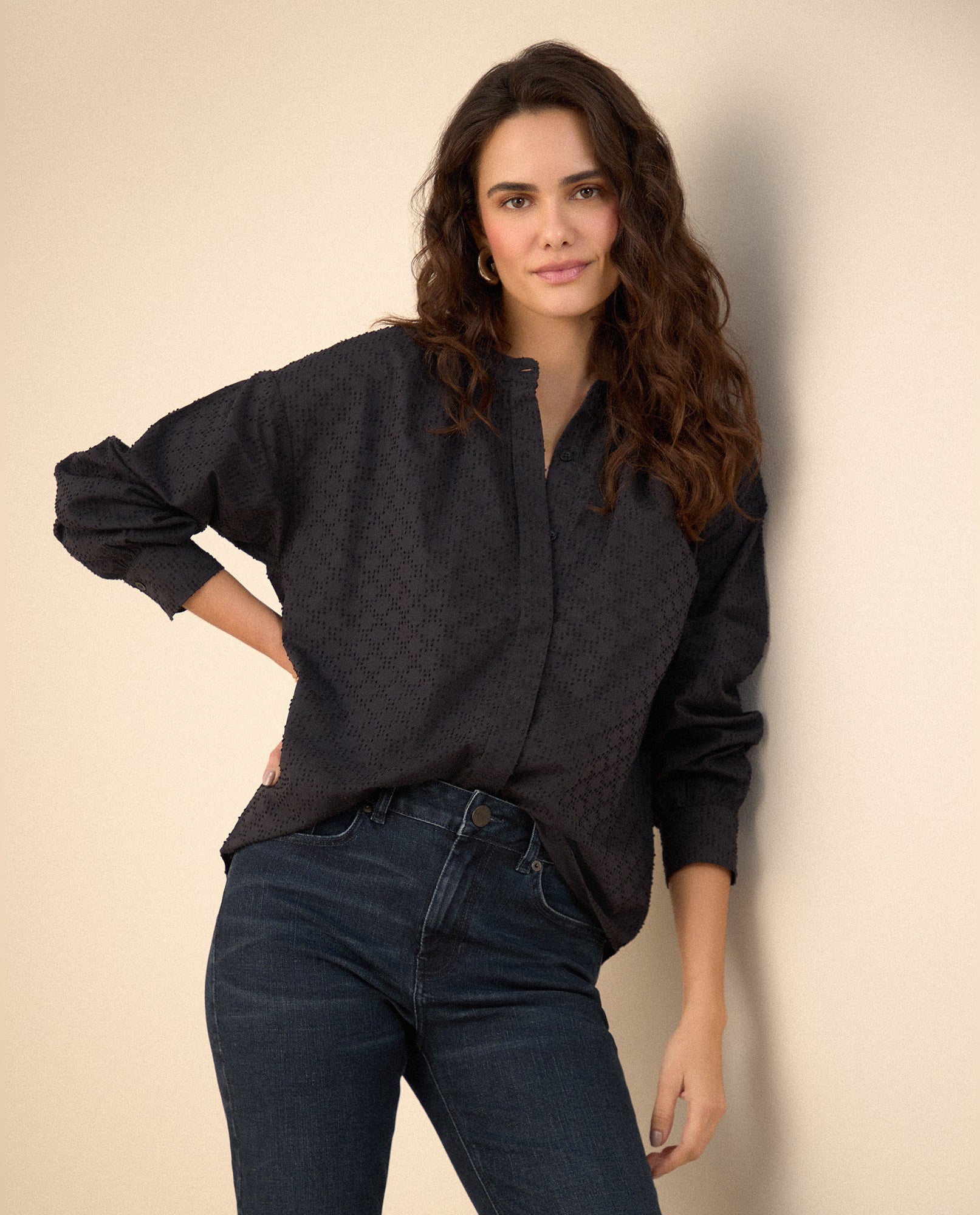 Camisa manga larga para mujer - Negro 34_615F315_NEG190303_5