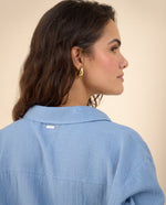 Camisa manga larga para mujer - Azul
