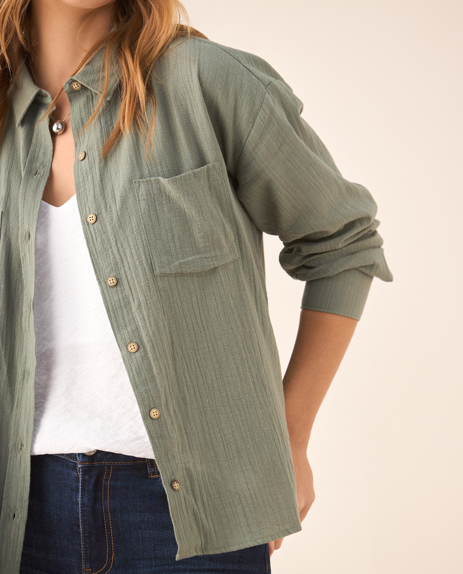 Camisa manga larga para mujer - Verde 34_615F327_VER130651_0
