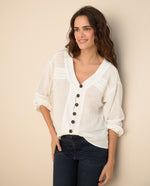 Camisa manga larga cuello camisero - Crudo