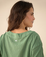 Camisa manga larga cuello camisero - Verde