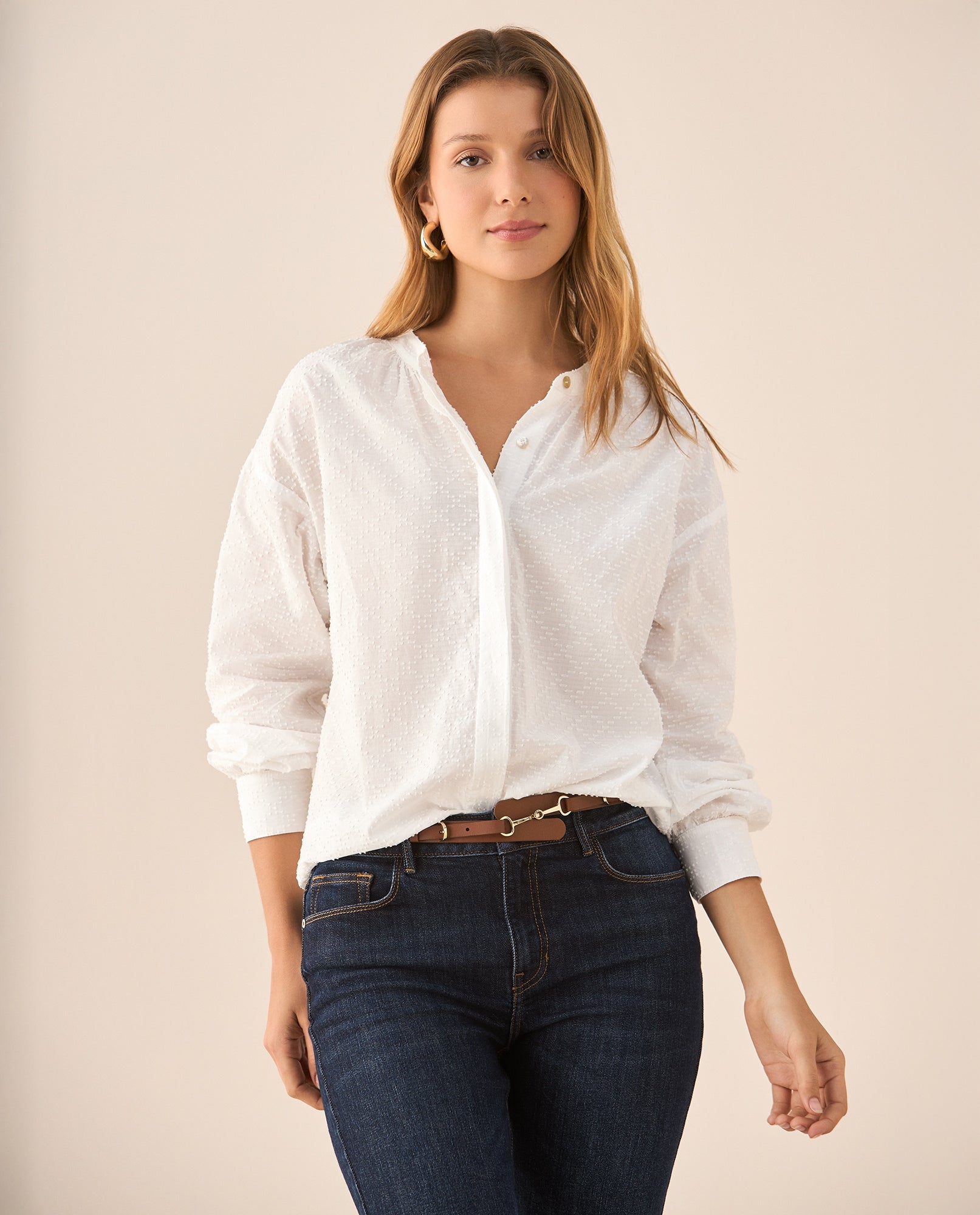 Camisa de manga 3/4 para mujer - Crudo 34_615F330_CRU110107_3