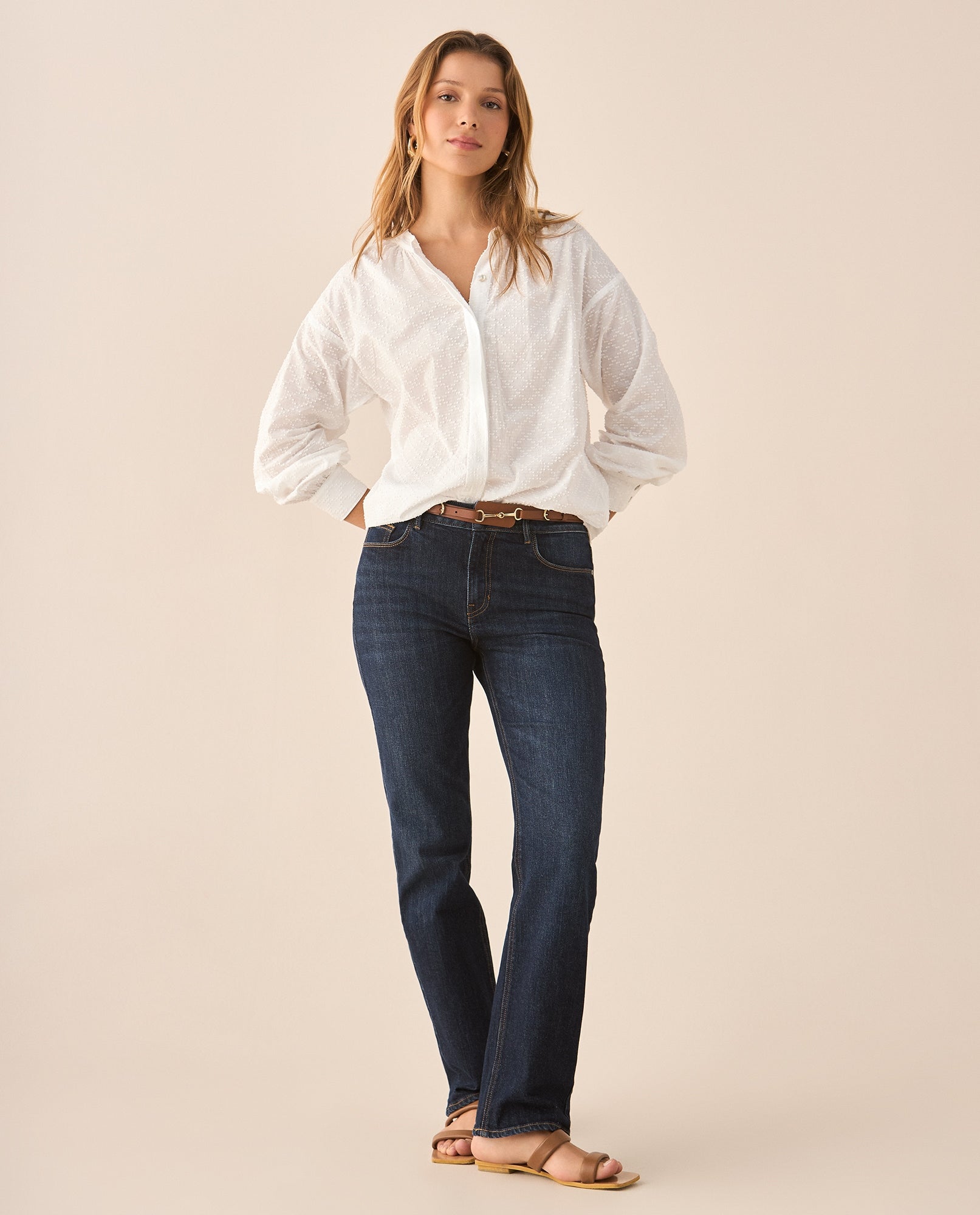 Camisa de manga 3/4 para mujer - Crudo 34_615F330_CRU110107_5
