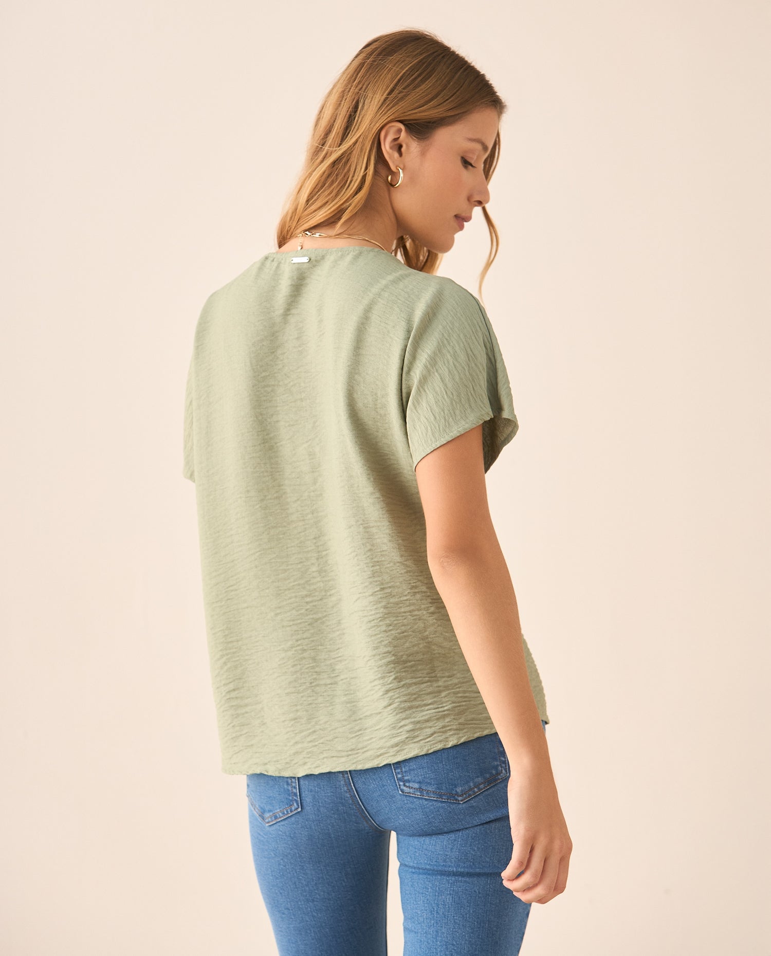 Camisa de tela fluida para mujer - Verde