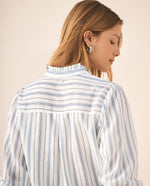 Camisa de diseño a rayas para mujer - Azul