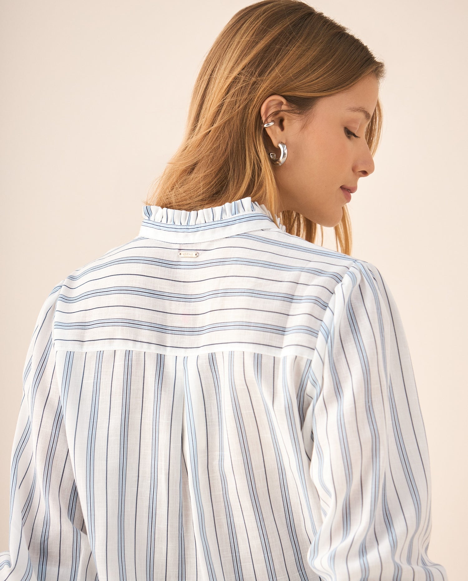 Camisa de diseño a rayas para mujer - Azul