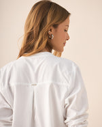 Camisa de cuello neru para mujer - Blanco