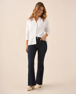 Camisa de cuello neru para mujer - Blanco