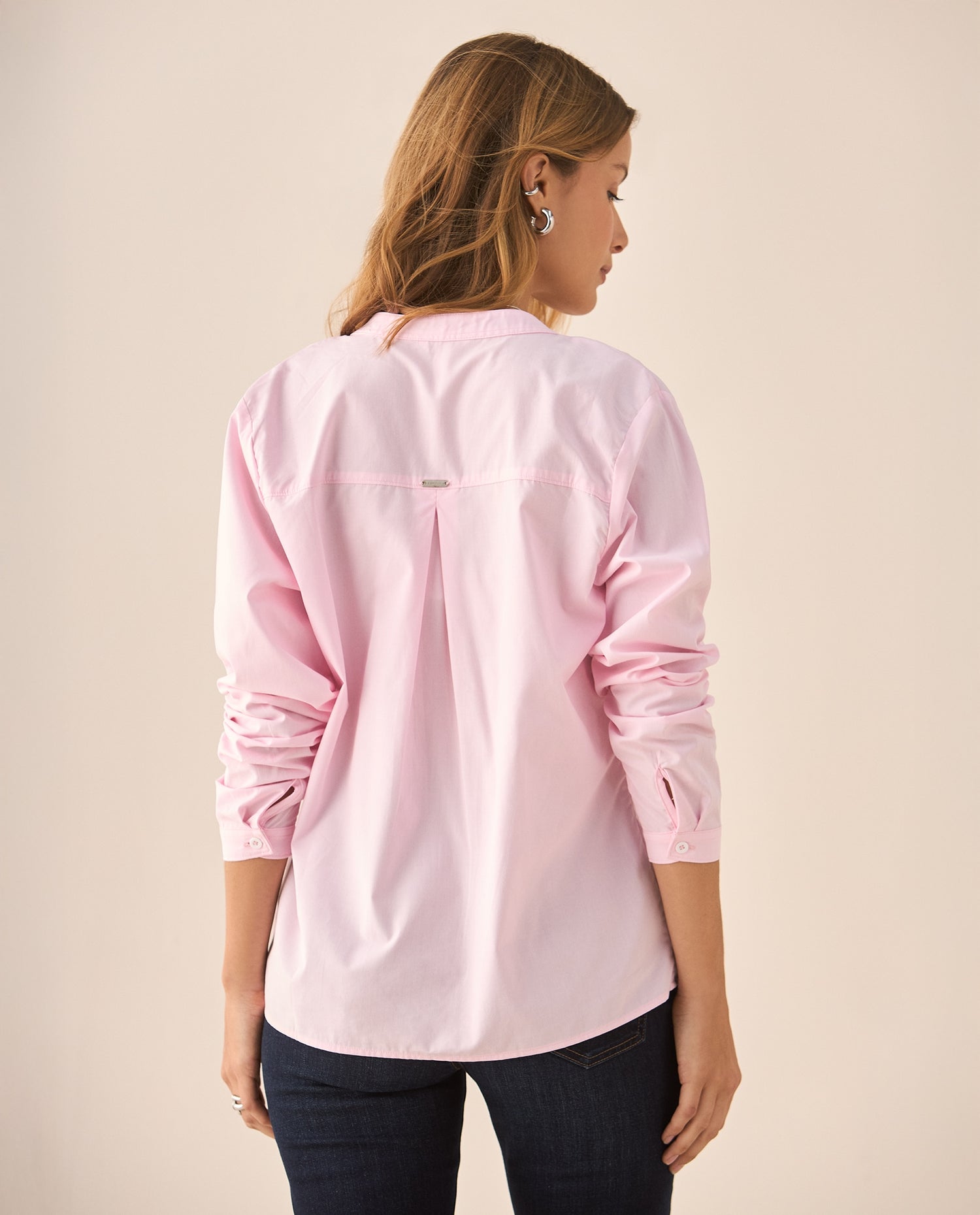 Camisa de cuello neru para mujer - Rosa