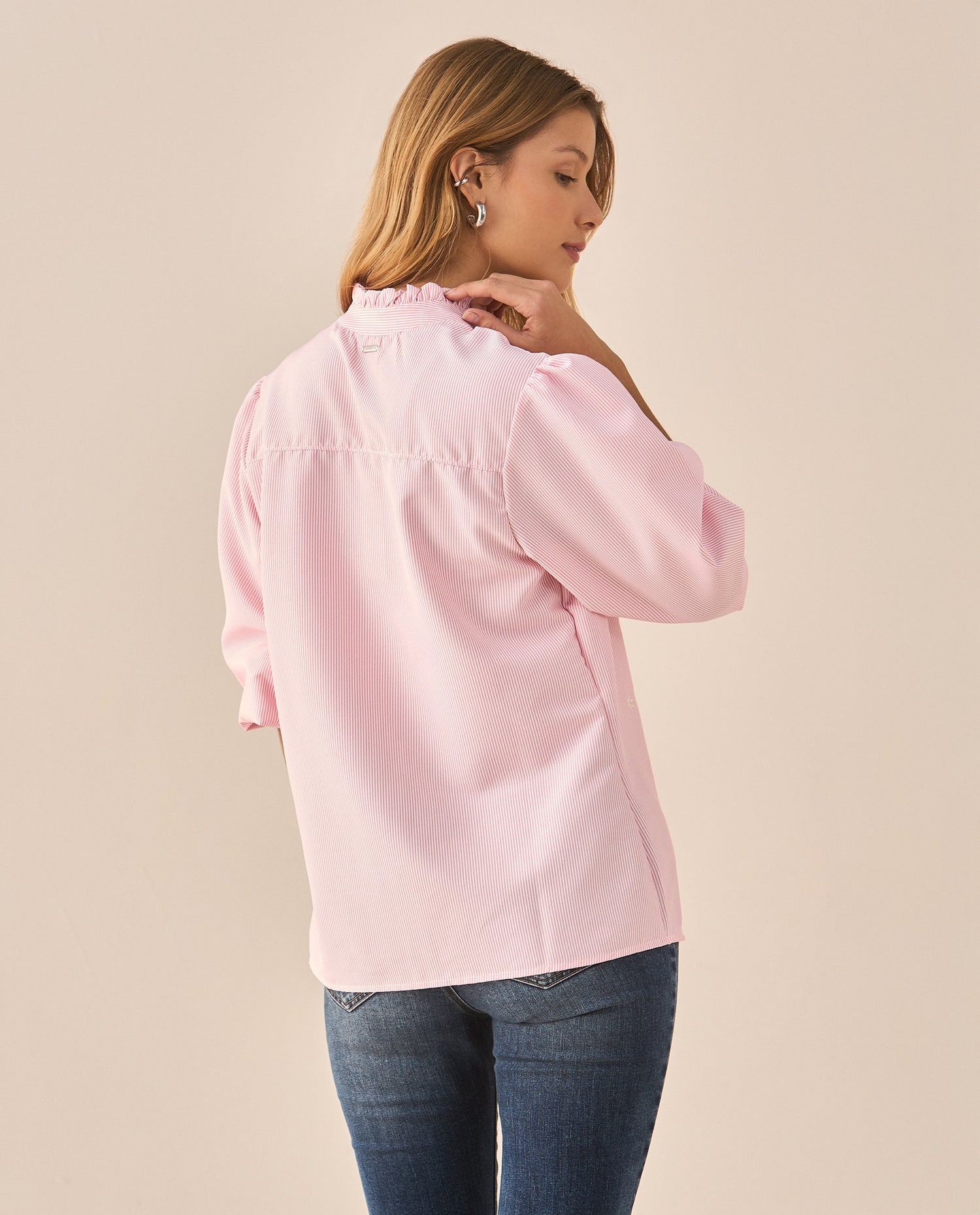 Camisa de cuello neru con bolero para mujer - Naranja