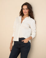 Camisa de diseño abierto para mujer - Crudo