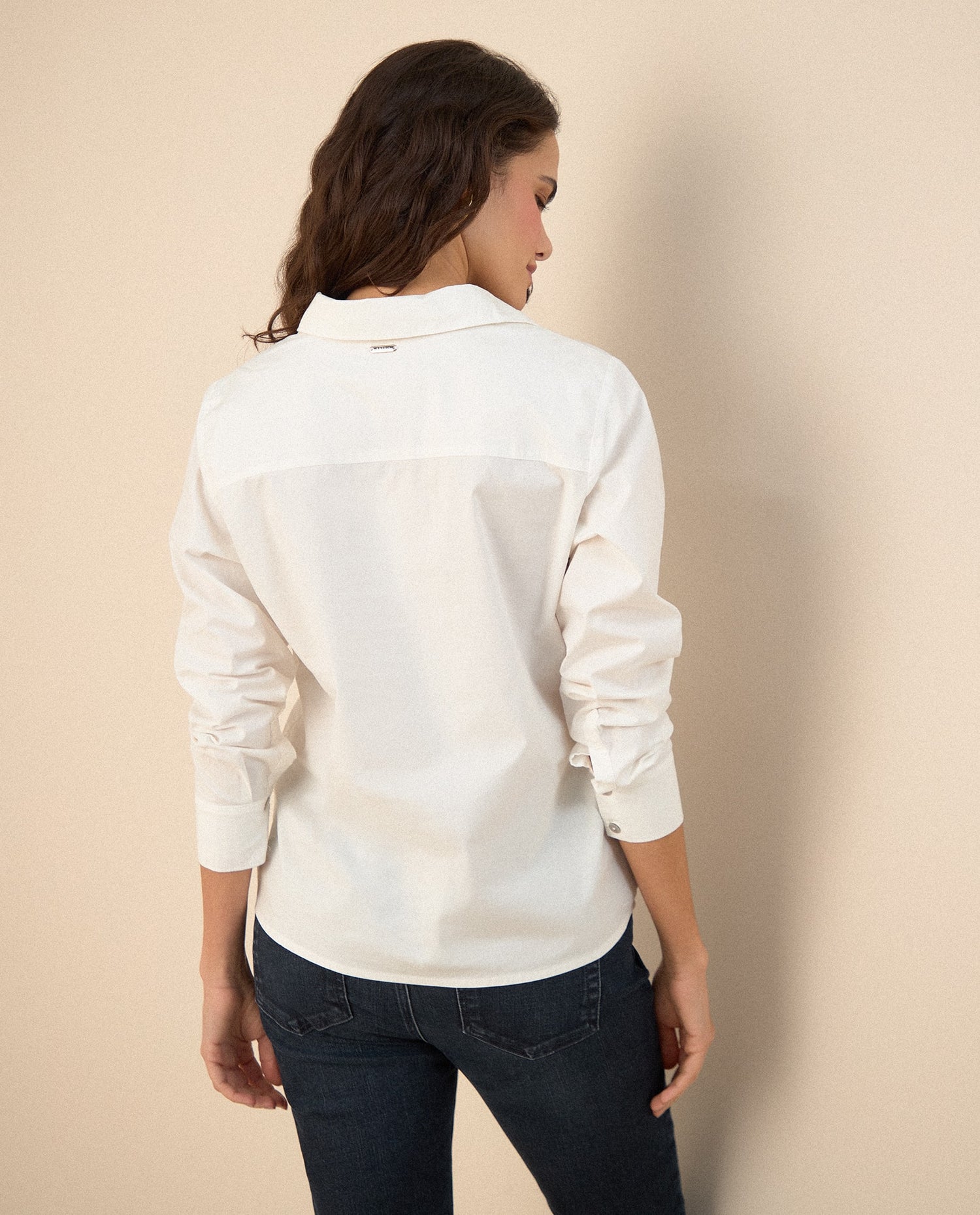 Camisa de diseño abierto para mujer - Crudo