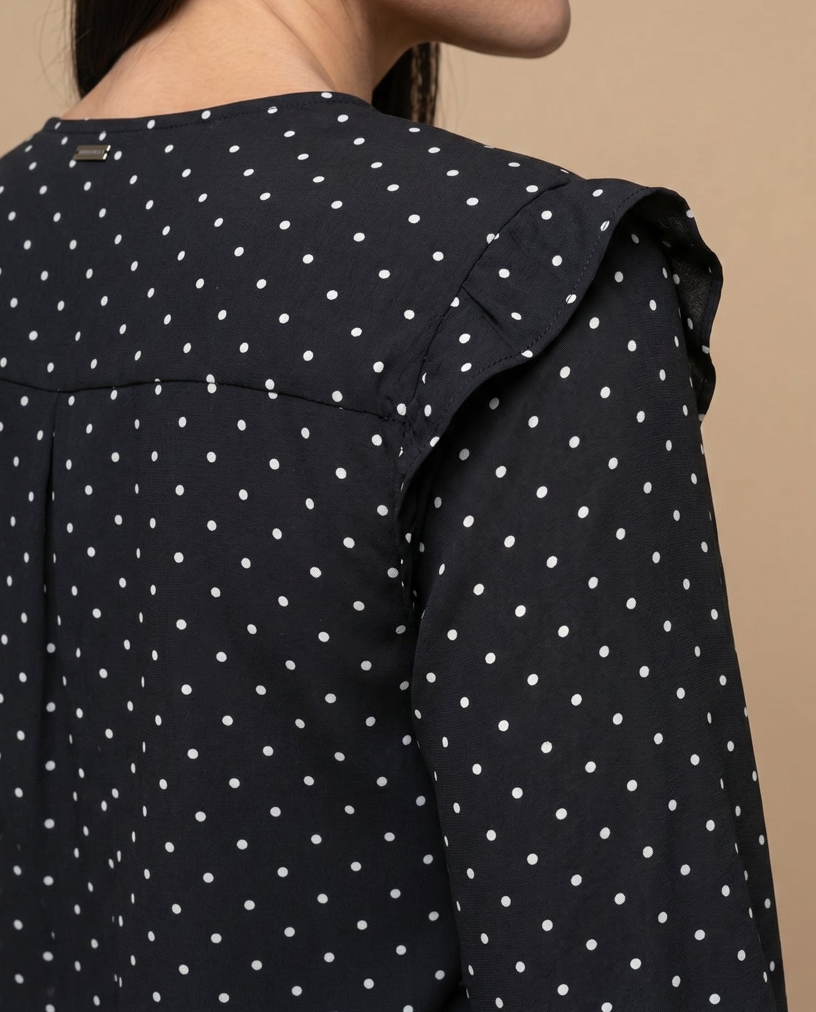 Camisa con bolero en hombros para mujer - Negro 34_615G302_NEG190303_6