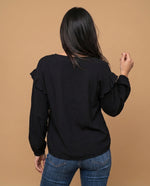 Camisa con bolero en hombros para mujer - Negro