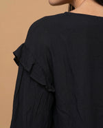 Camisa con bolero en hombros para mujer - Negro