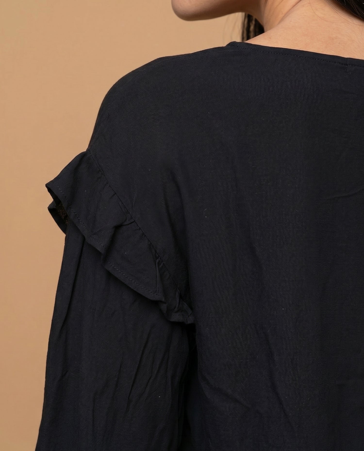 Camisa con bolero en hombros para mujer - Negro