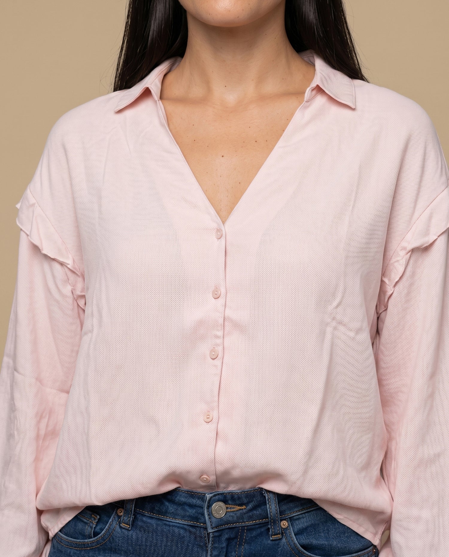 Camisa con bolero en hombros para mujer - Rosa