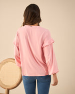 Camisa con bolero en hombros para mujer - Rosa