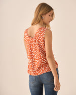 Camisa de animal print para mujer - Naranja