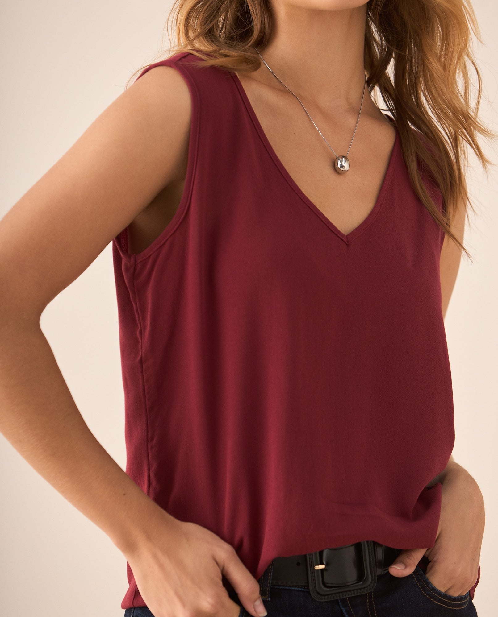 Camisa de animal print para mujer - Rojo 34_615G304_ROJ171537_0