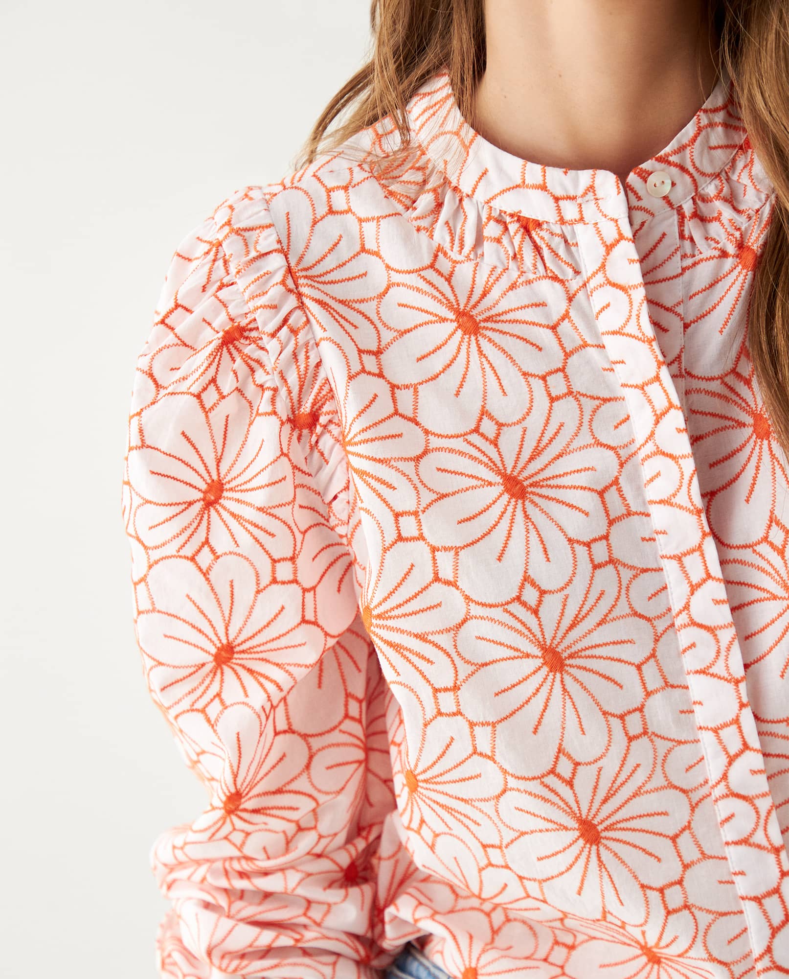 Camisa con diseños bordados para mujer - Naranja 34_619E023_NAR120917_3
