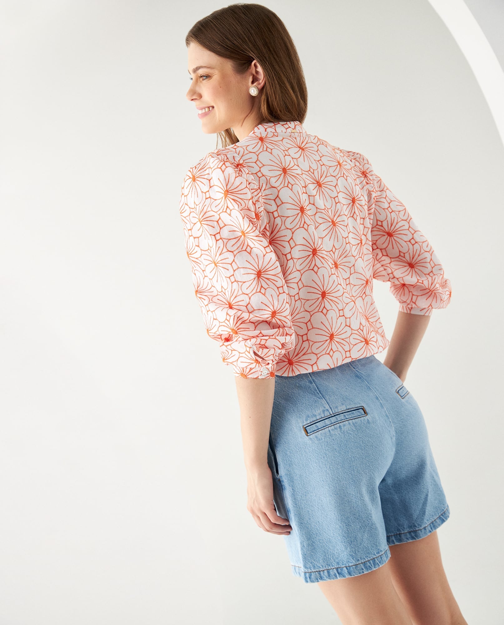 Camisa con diseños bordados para mujer - Naranja 34_619E023_NAR120917_4