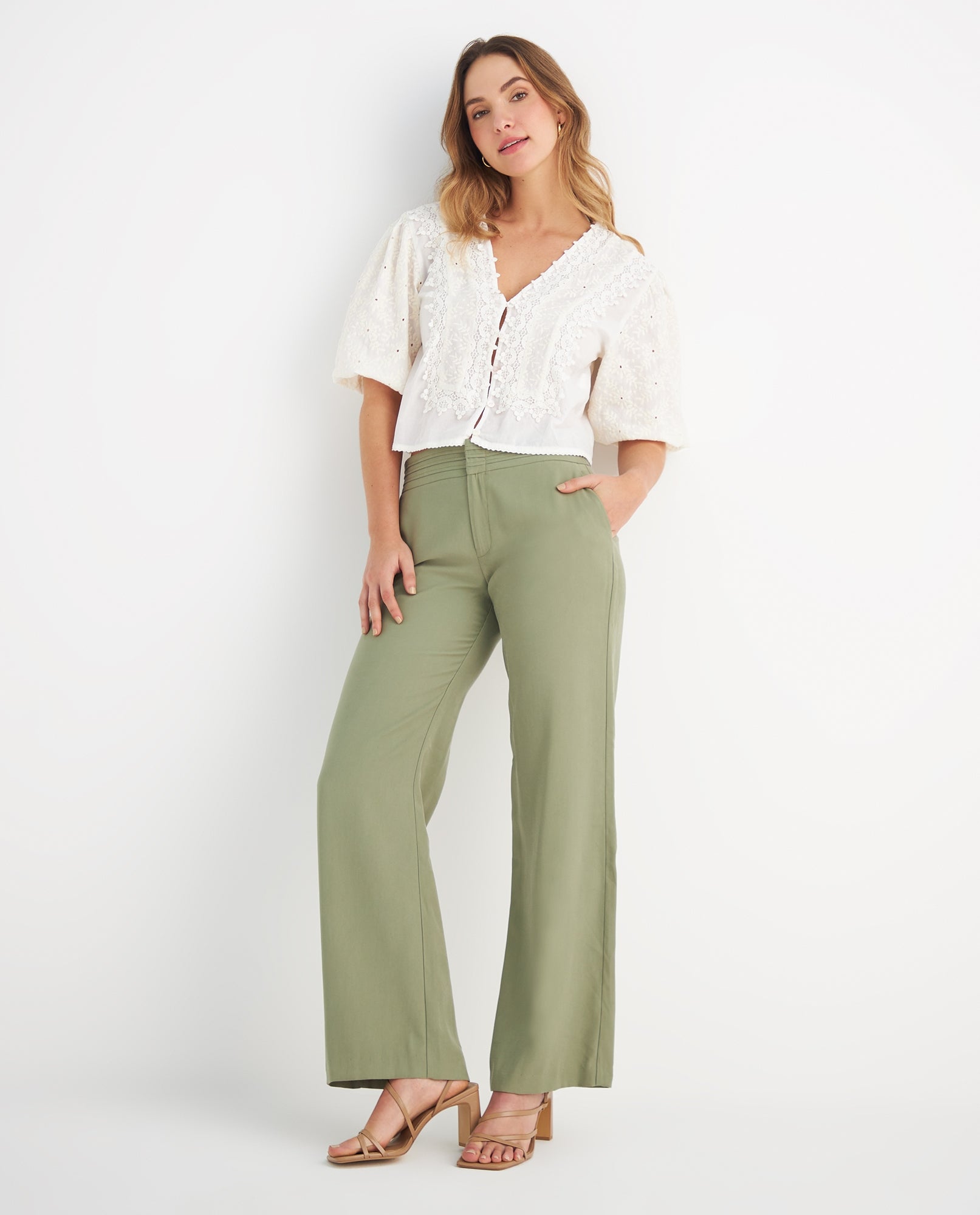Camisa con detalles desagujados para mujer - Crudo 34_619F000_CRU110602_5