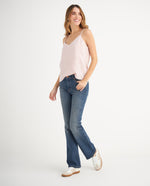Camisa con perlas decorativas para mujer - Rosa