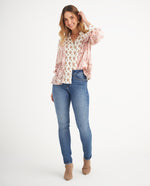 Camisa con cortes decorativos en frente para mujer - Crudo