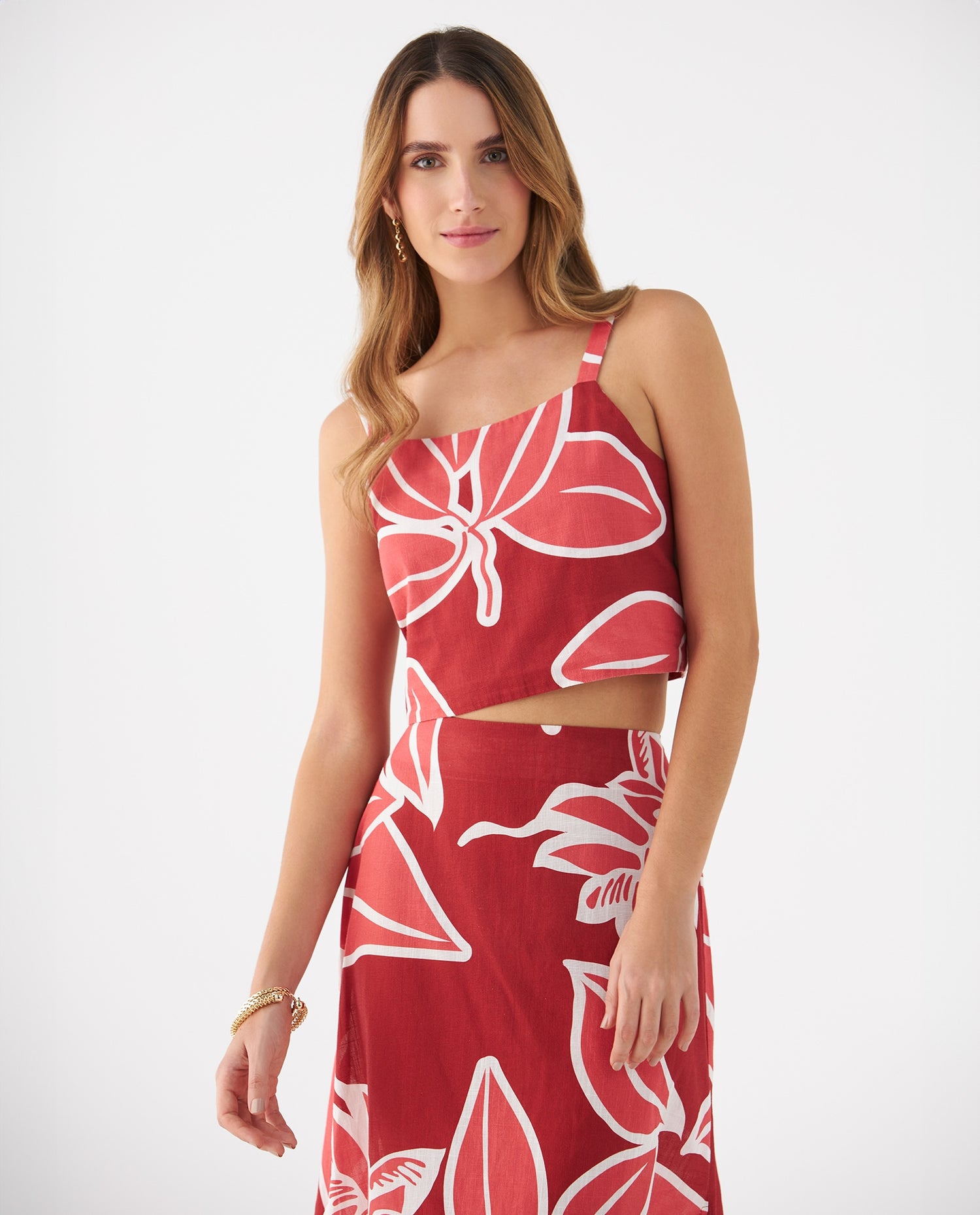 Camisa con estampado a rayas para mujer - Rosa