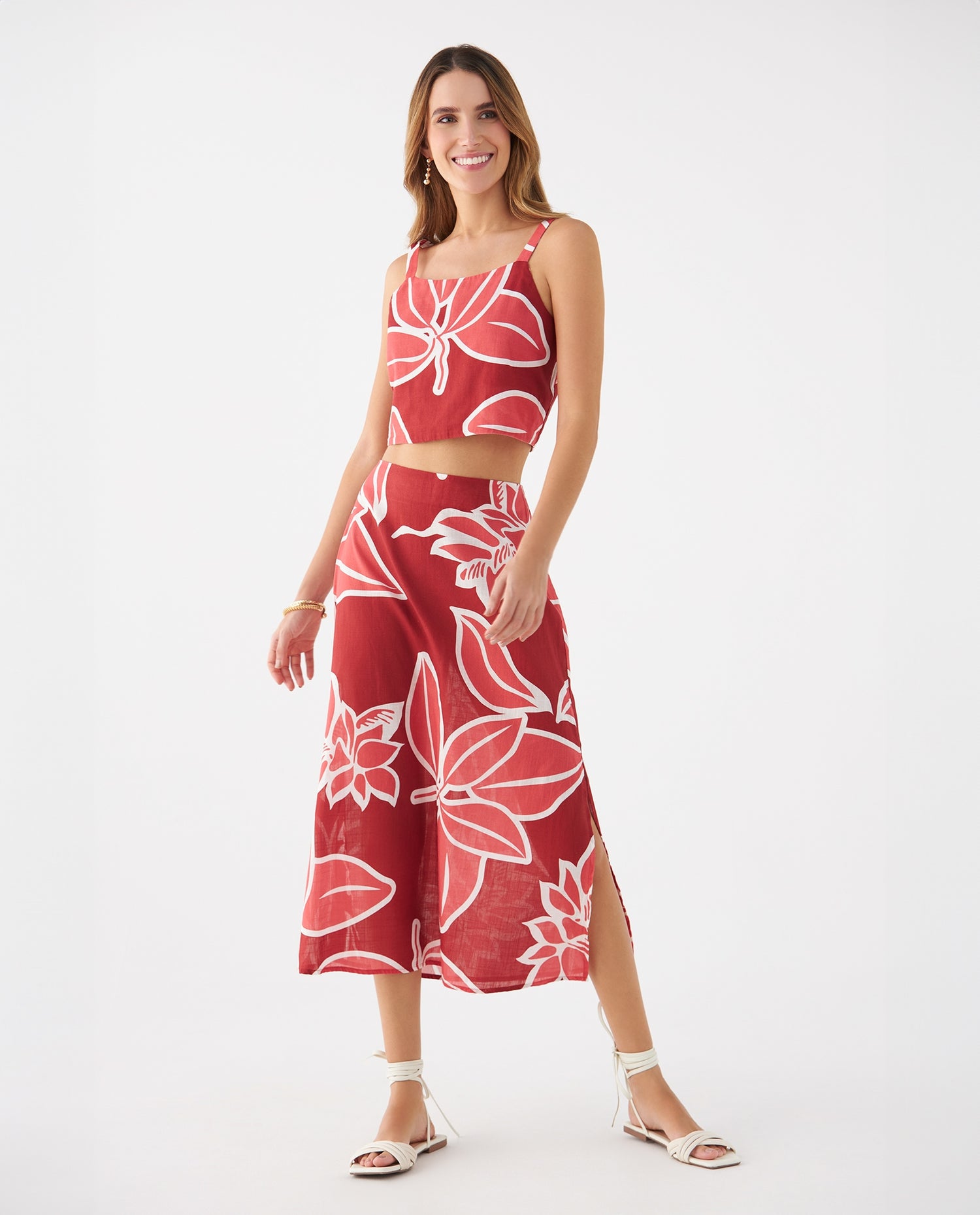 Camisa con estampado a rayas para mujer - Rosa