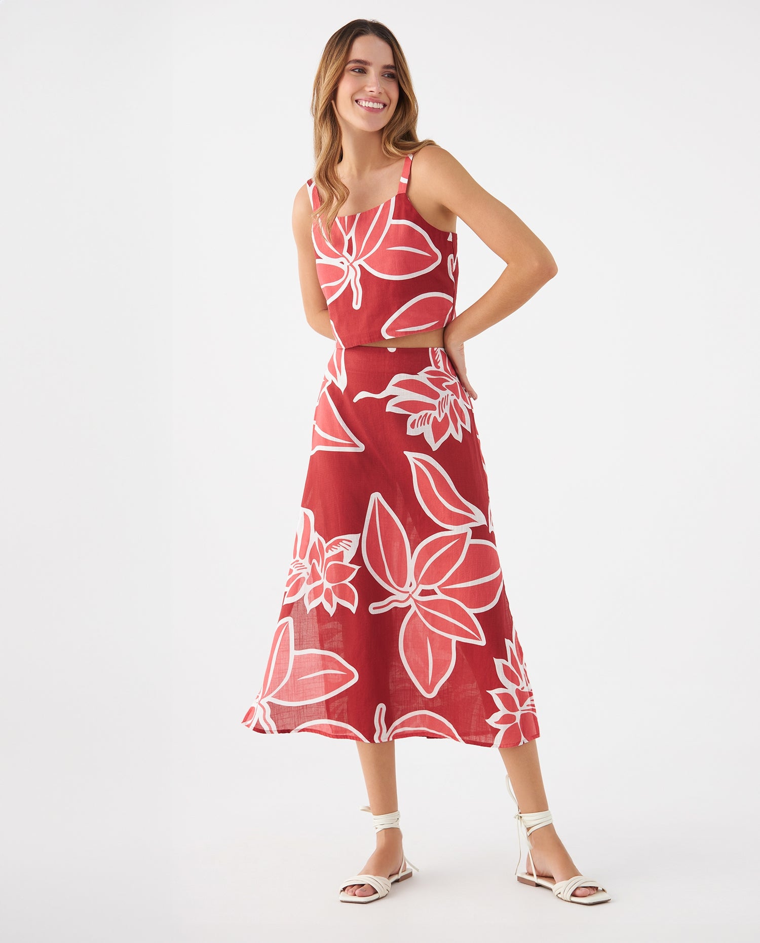 Camisa con estampado a rayas para mujer - Rosa