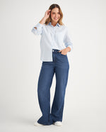 Camisa de diseño a rayas para mujer - Azul
