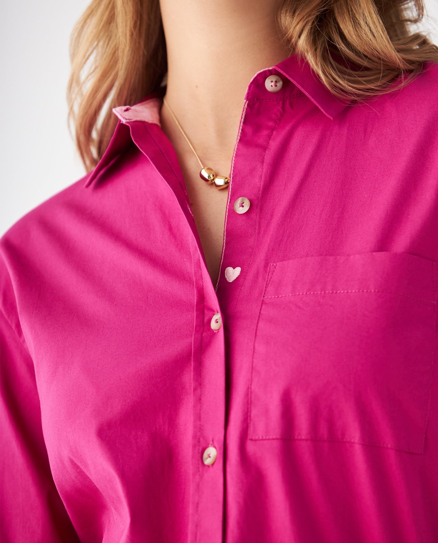 Camisa con bolsillo de parche para mujer - Morado
