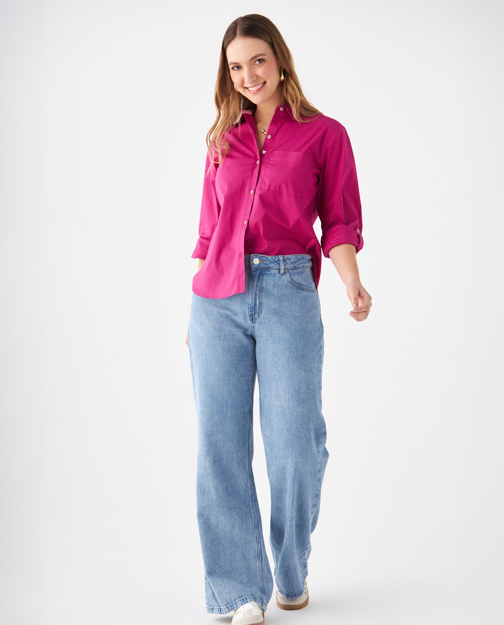Camisa con bolsillo de parche para mujer - Morado 34_619F022_MOR182527_5
